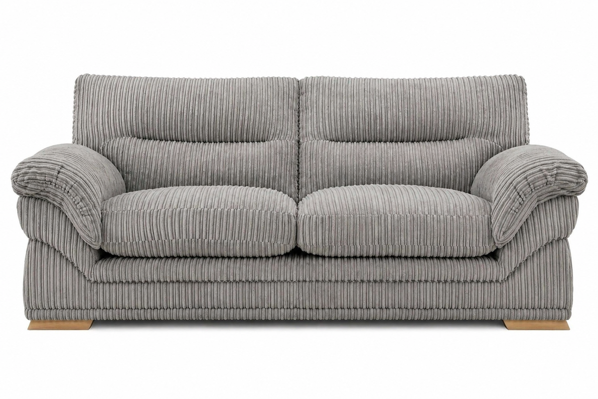 Amalfi Claude Sofa 3 Seater in Grey jumbo cord