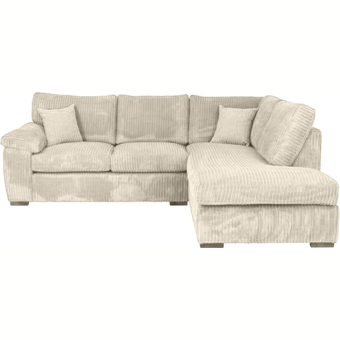 Amalfi Jumbo Cord Corner Sofa in Cream jumbo cord, right hand side