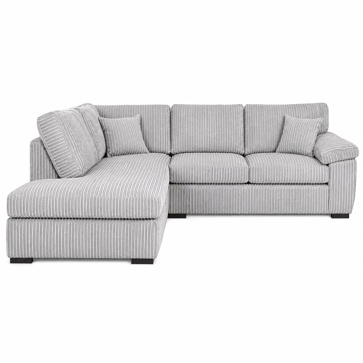 Amalfi Jumbo Cord Corner Sofa in Silver jumbo cord, left hand side