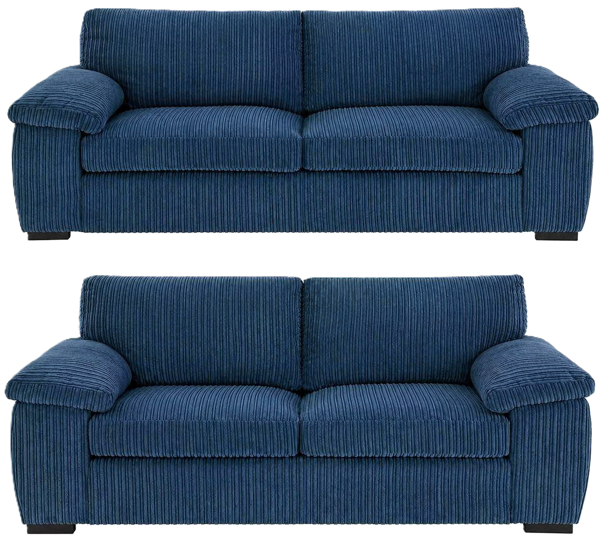 Amalfi Jumbo Cord Sofa Set 3+2 Seater in Navy jumbo cord