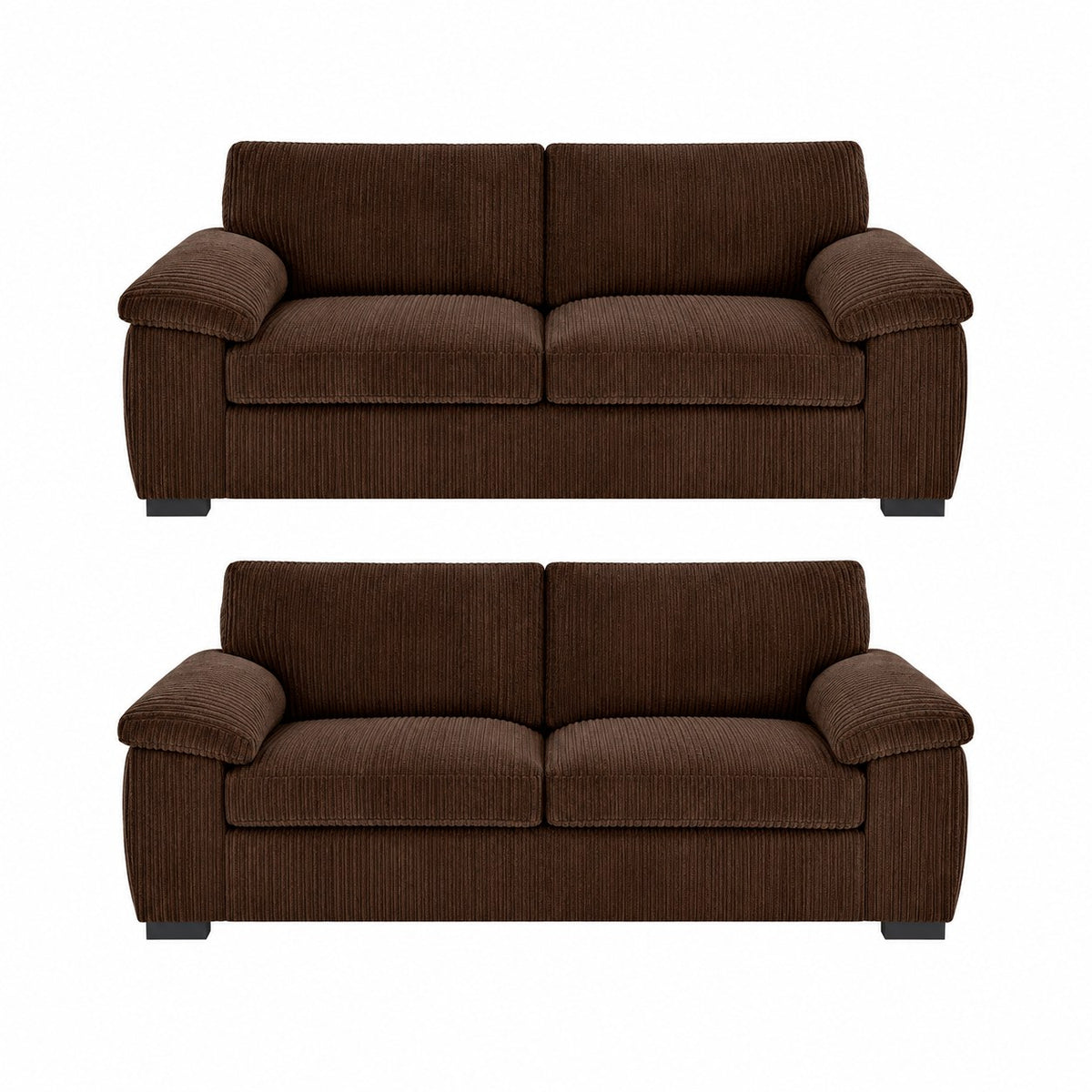 Amalfi Jumbo Cord Sofa Set 3+2 Seater in Brown jumbo cord