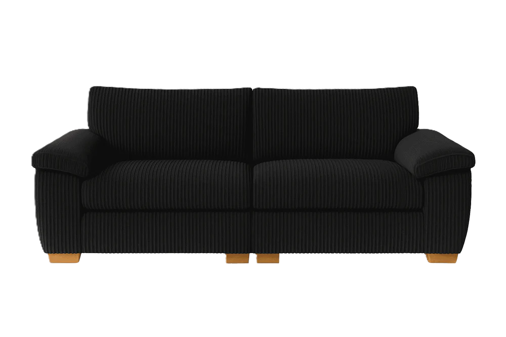 Amalfi Split Compact Sofa 2 Seater in Black jumbo cord