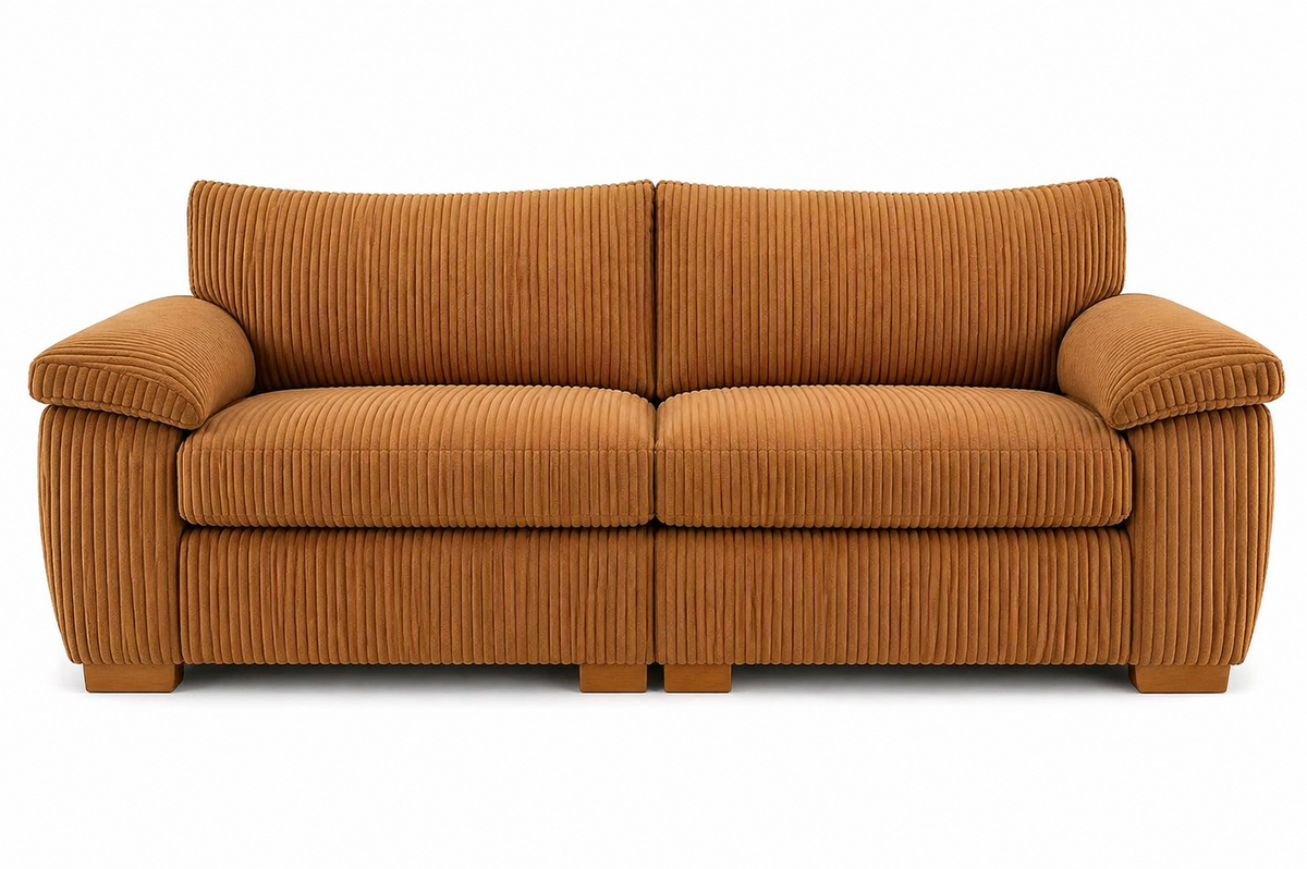 Amalfi Split Sectional Sofa 2 Seater in Beige jumbo cord
