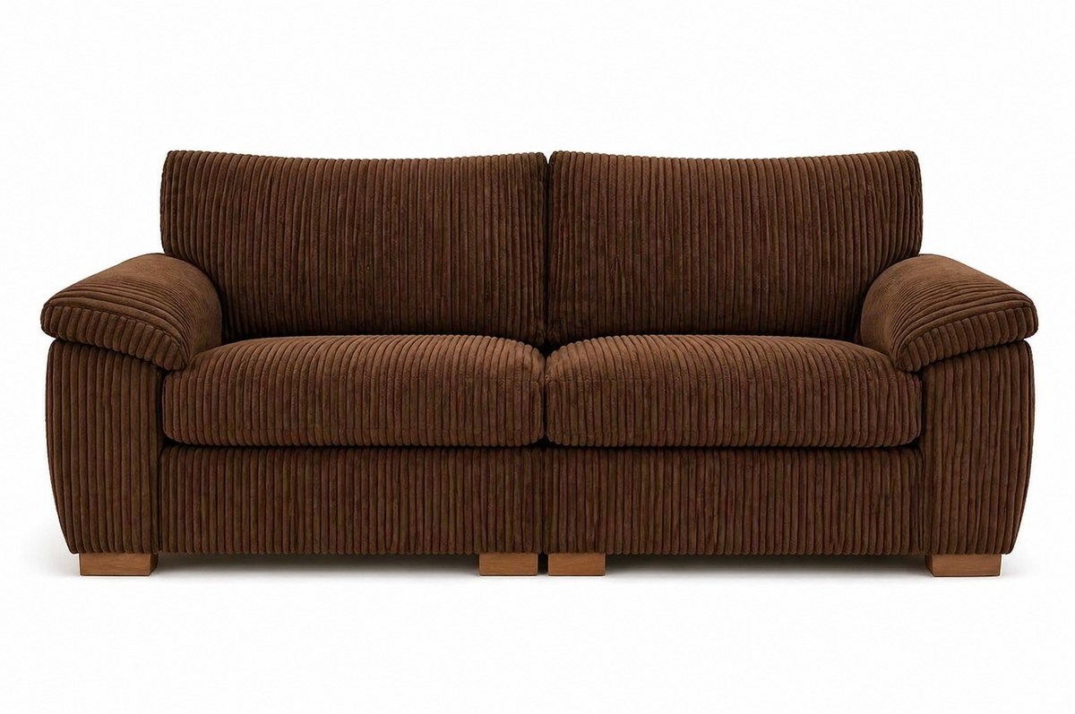 Amalfi Split Sectional Sofa 3 Seater in Brown jumbo cord