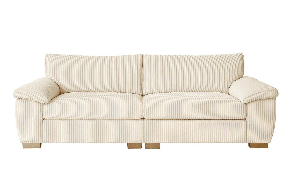 Amalfi Split Sectional Sofa 3 Seater in Cream jumbo cord – alternate view