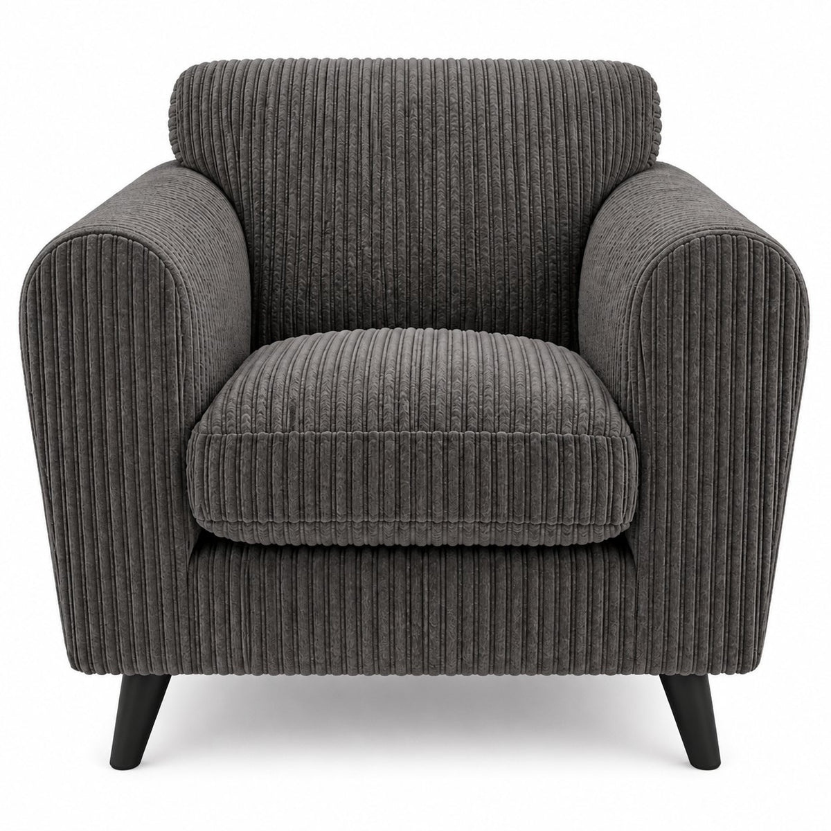 Harlow Jumbo Cord Cuddle Chair in Grey jumbo cord