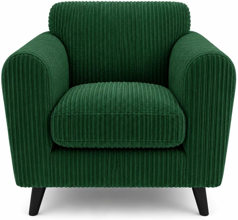 Harlow Jumbo Cord Cuddle Chair in Green jumbo cord