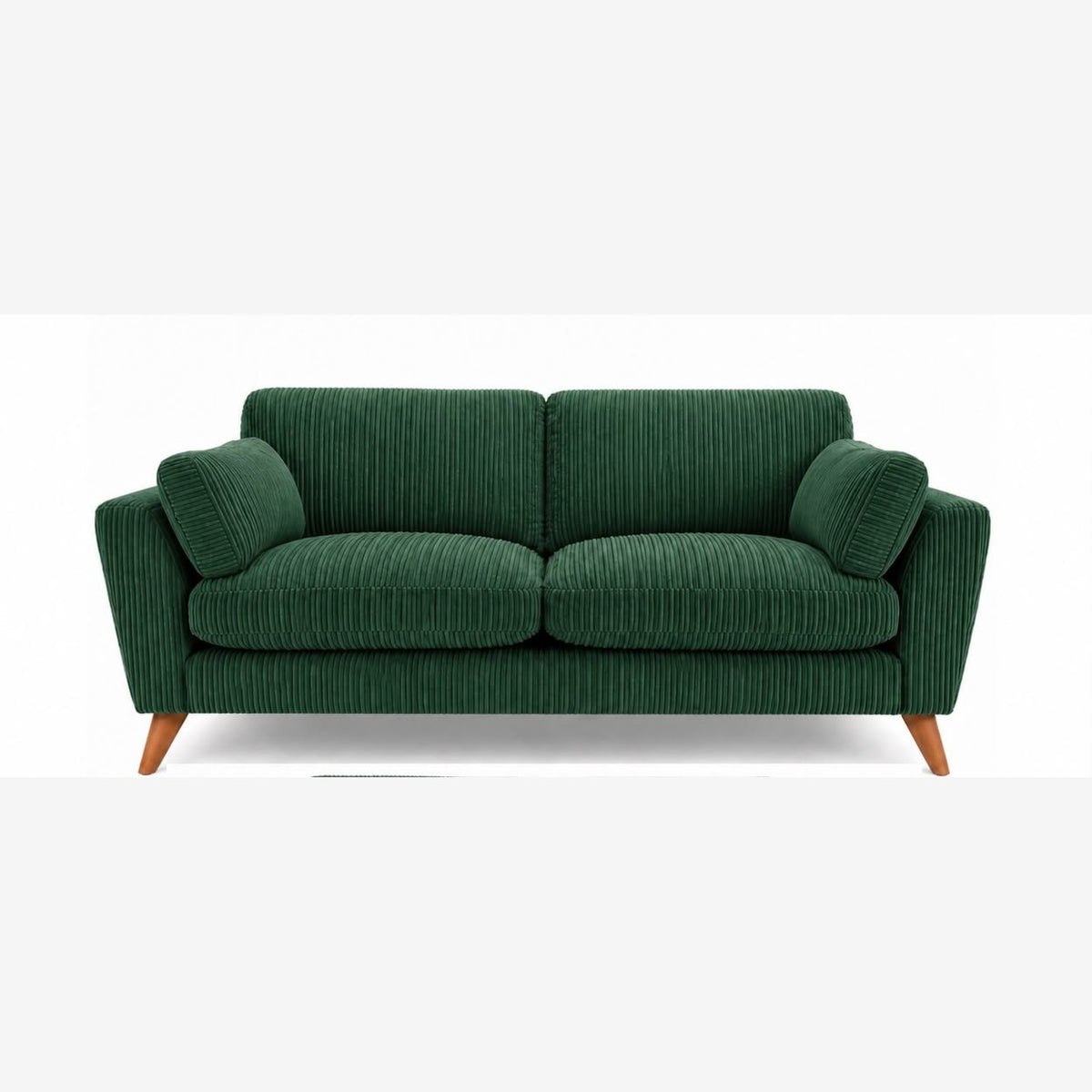 Harlow Jumbo Cord High Back Sofa 3 Seater in Green jumbo cord