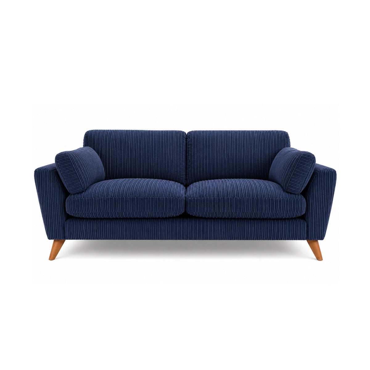 Harlow Jumbo Cord High Back Sofa 3 Seater in Blue jumbo cord