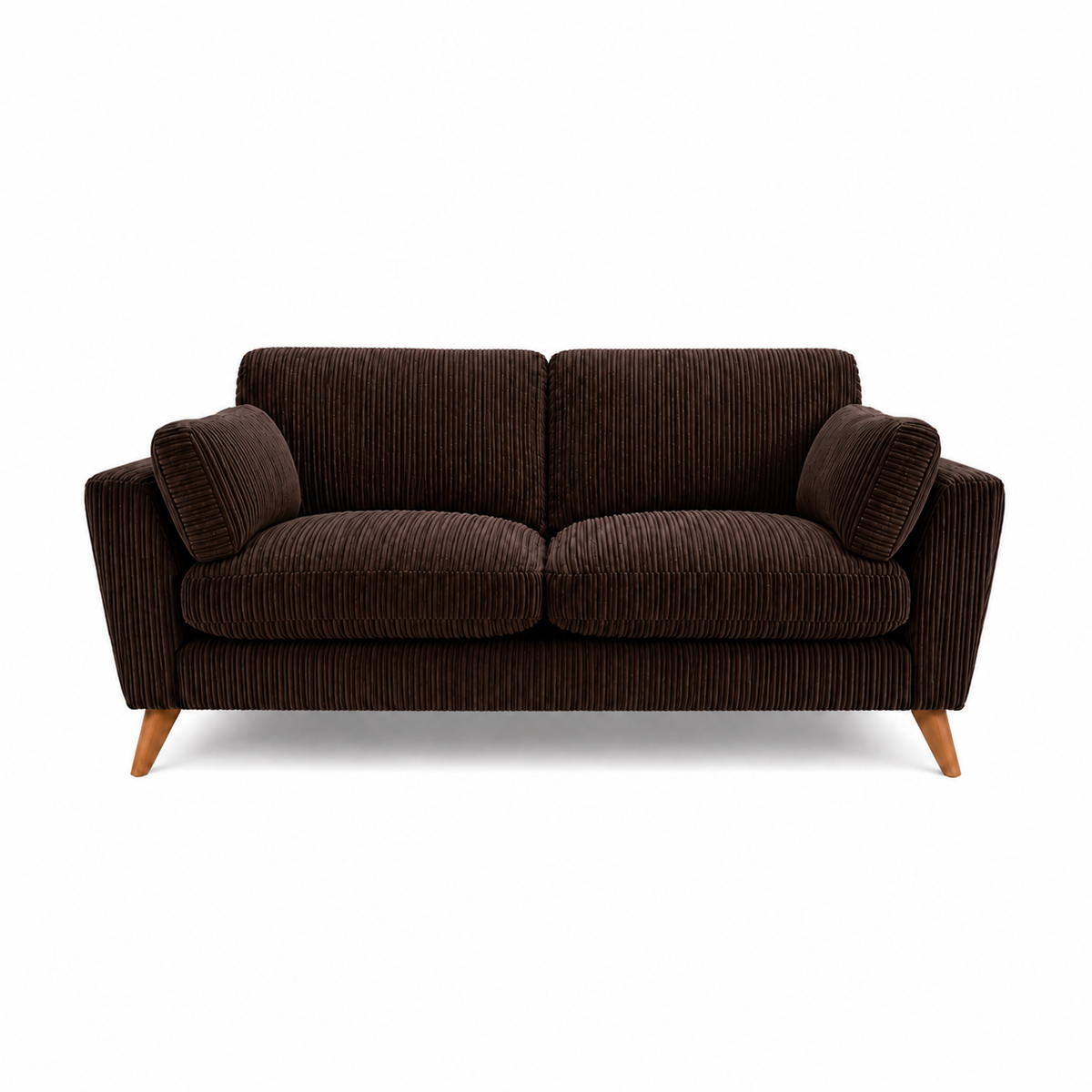 Harlow Jumbo Cord High Back Sofa 3 Seater in Brown jumbo cord