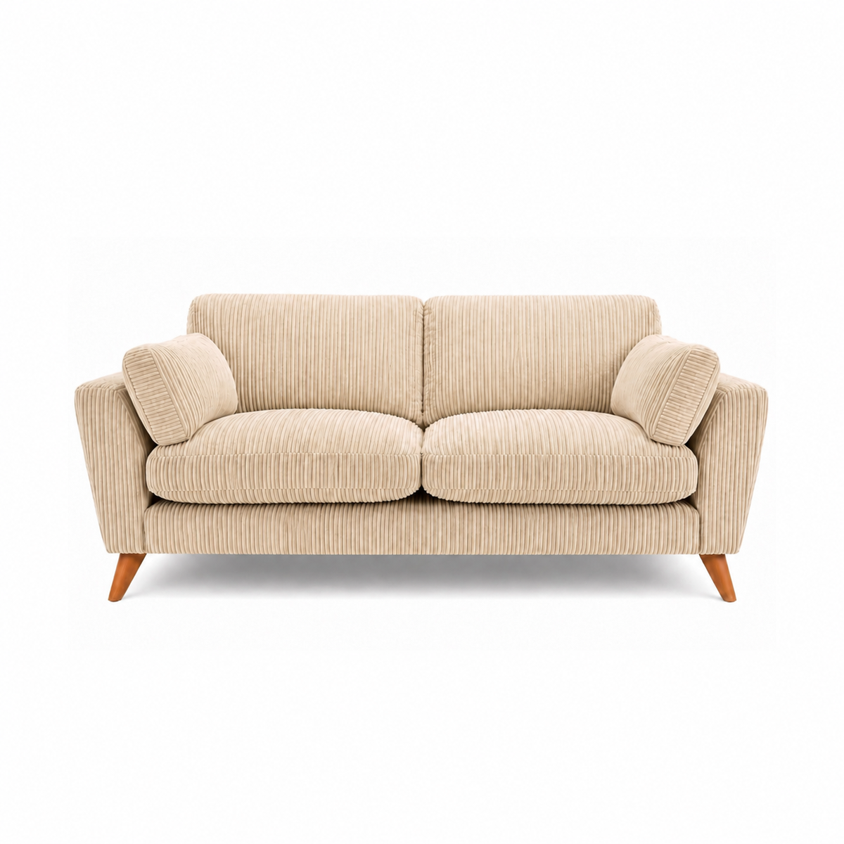 Harlow Jumbo Cord High Back Sofa 3 Seater in Cream jumbo cord