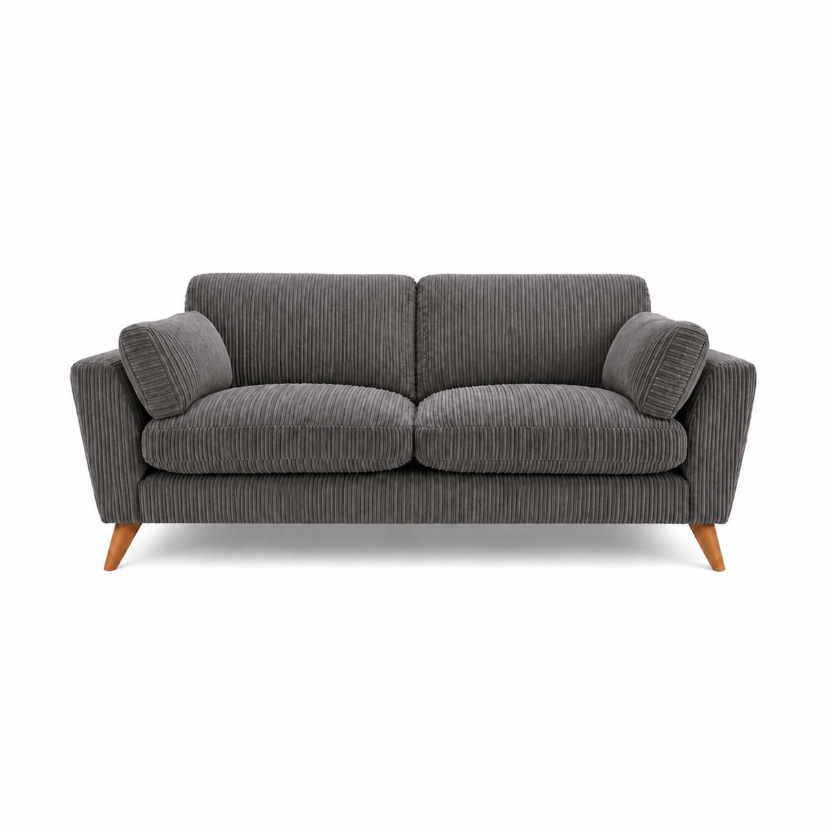 Harlow Jumbo Cord High Back Sofa 3 Seater in Grey jumbo cord