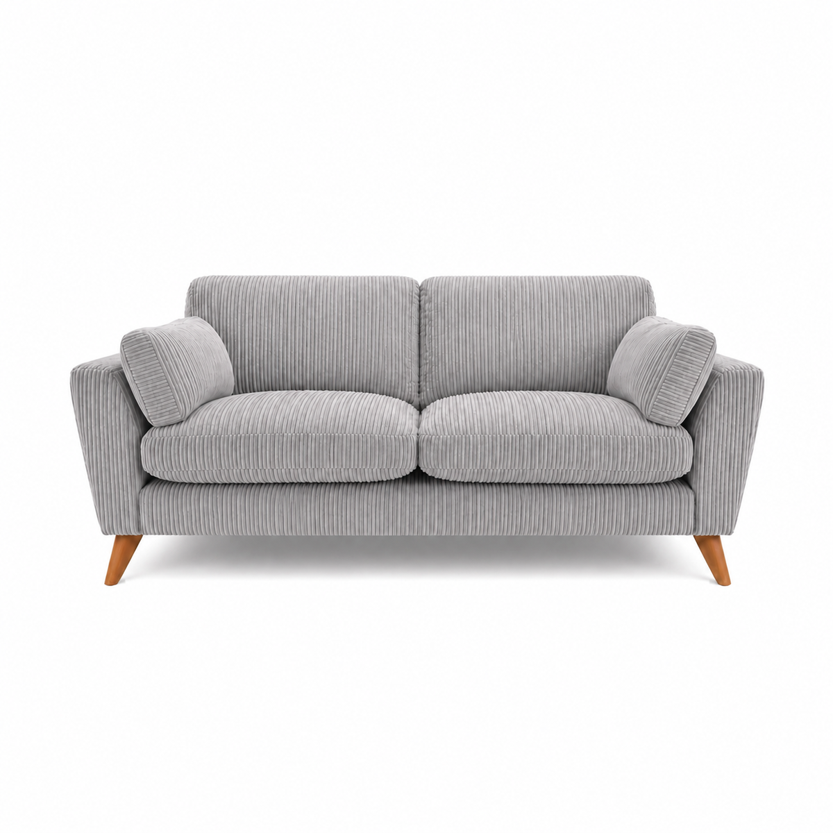 Harlow Jumbo Cord High Back Sofa 3 Seater in Silver jumbo cord