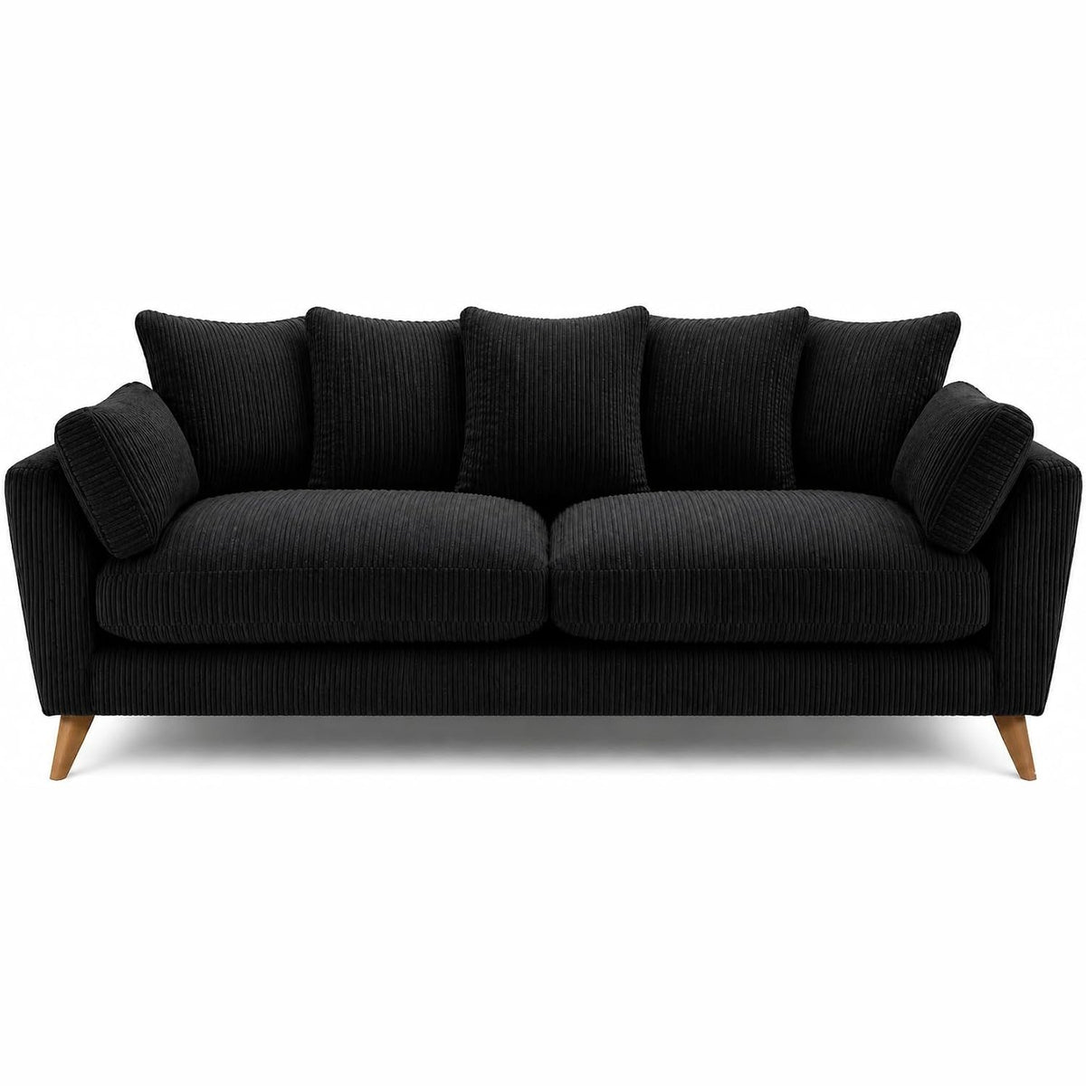 Harlow Jumbo Cord Sofa 3 Seater in Black jumbo cord