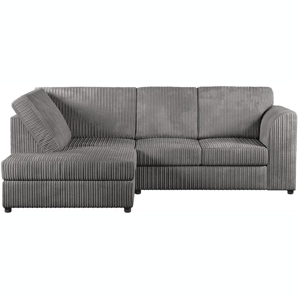 Jumbo Cord High Back Corner Sofa in Grey – left hand side