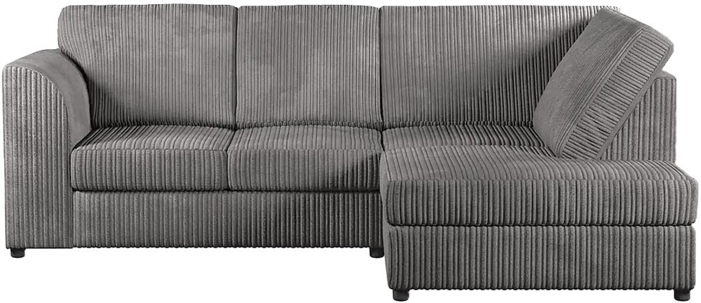 Jumbo Cord High Back Corner Sofa in Grey – right hand side