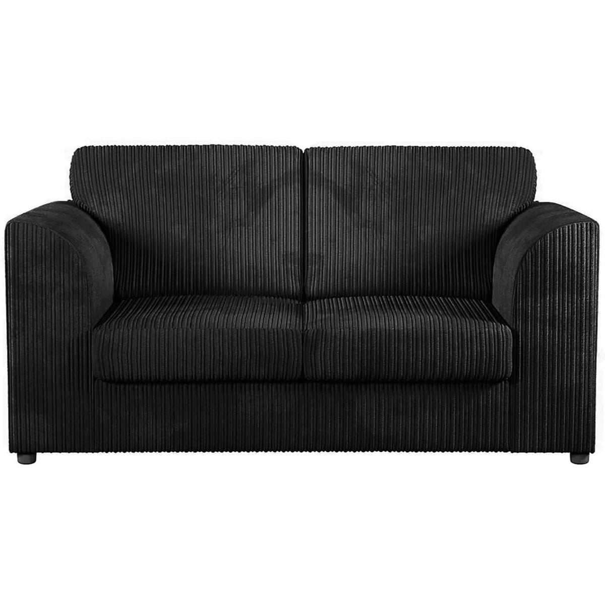 Jumbo Cord High Back Sofa 2 Seater in Black jumbo cord