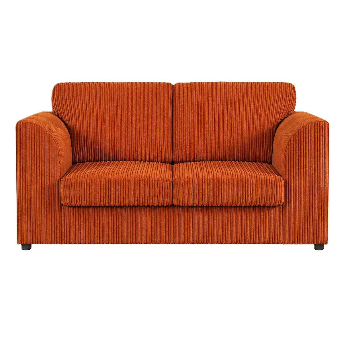 Jumbo Cord High Back Sofa 2 Seater in Orange jumbo cord