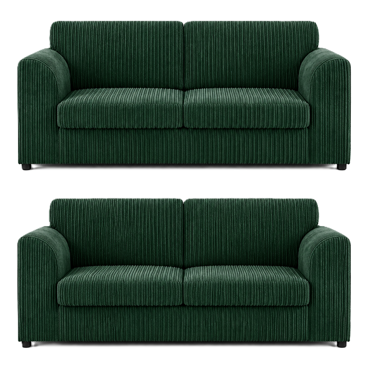 Jumbo Cord High Back Sofa Set 3+2 Seater in Green jumbo cord