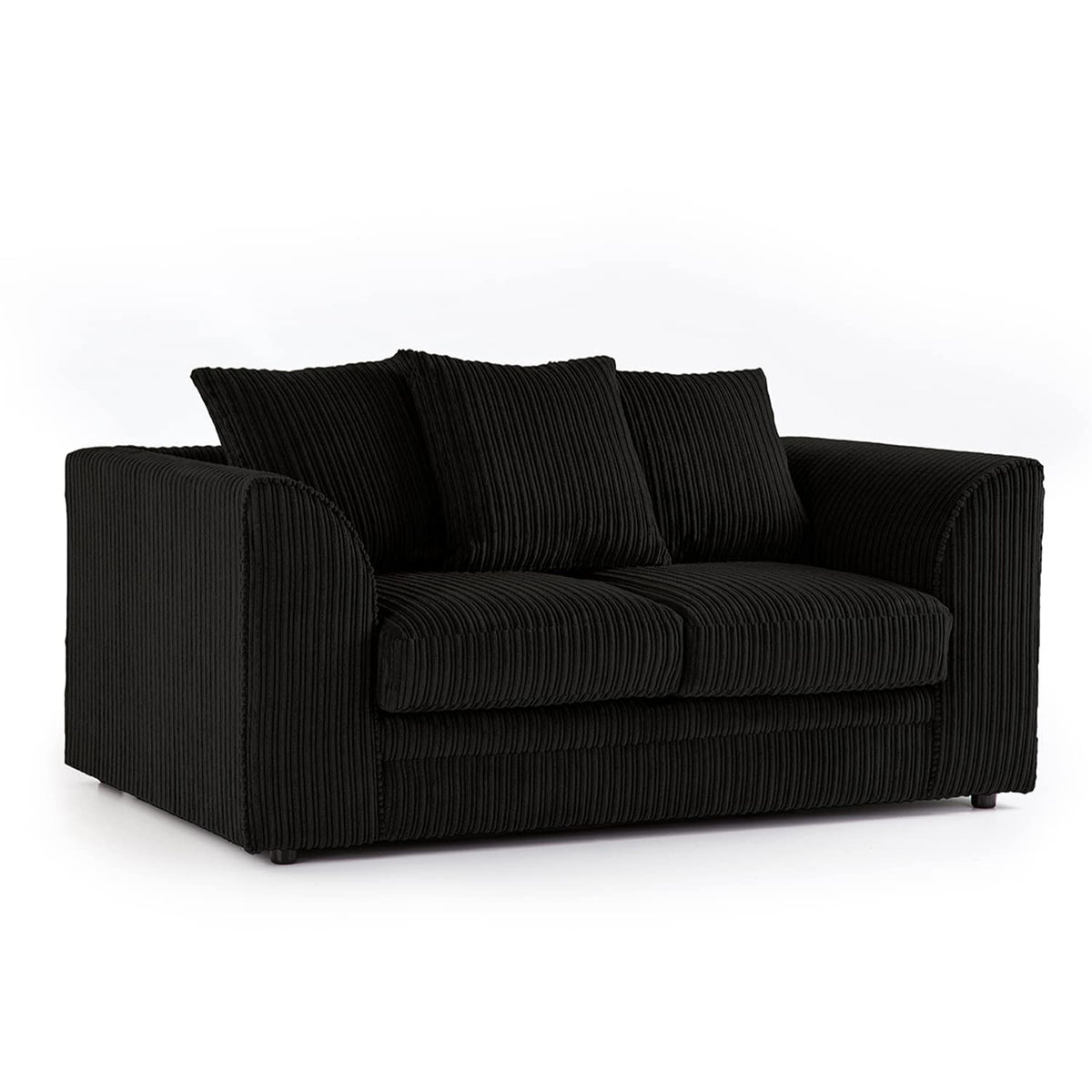 Jumbo Cord Scatter Back Sofa 2 Seater in Black jumbo cord