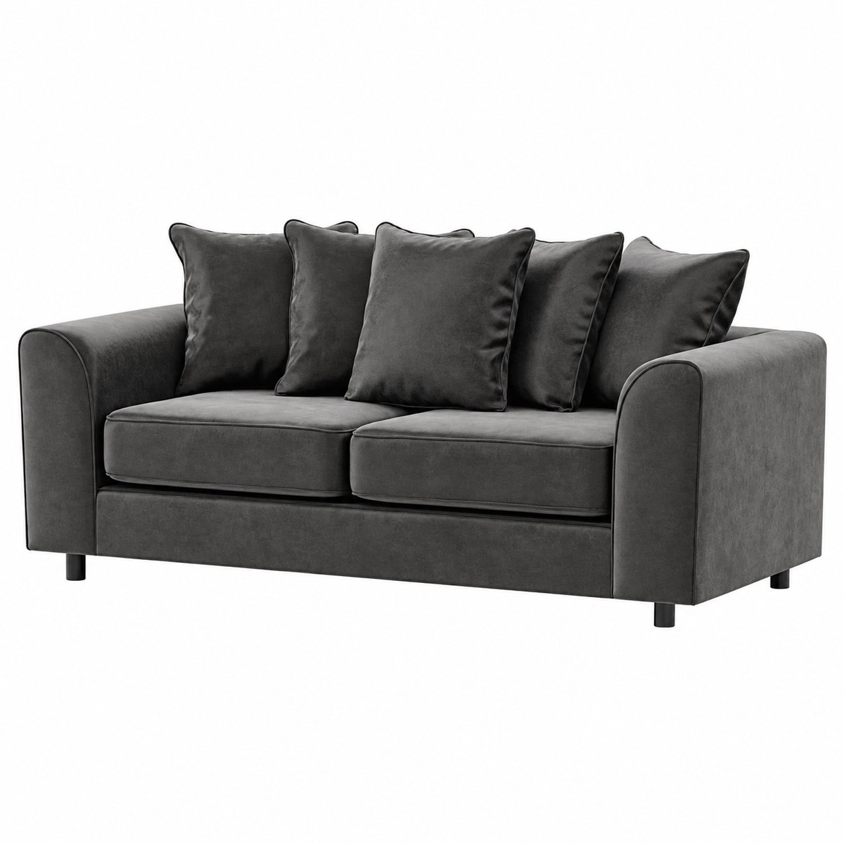 Plush Velvet Sofa 3 Seater in Grey plush velvet