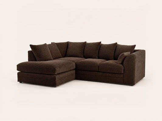 Jumbo Cord Scatter Back Corner Sofa | 4 Seater Corner | Jumbo Cord | 10 Colours | Left or Right Hand Facing | Free UK Delivery