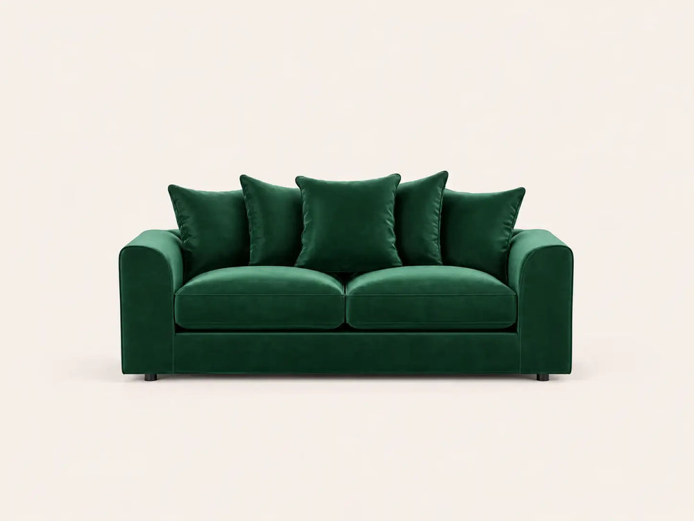 Plush Velvet Sofa | 3 Seater | Plush Velvet | 5 Colours | Foam-Filled Cushions | Free UK Delivery