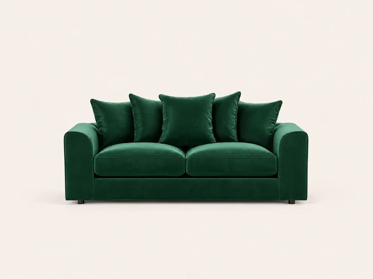 Plush Velvet Sofa | 3 Seater | Plush Velvet | 5 Colours | Foam-Filled Cushions | Free UK Delivery