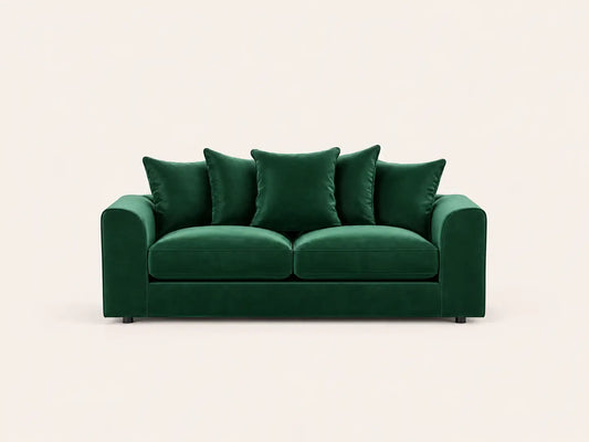 Plush Velvet Sofa | 3 Seater | Plush Velvet | 5 Colours | Foam-Filled Cushions | Free UK Delivery