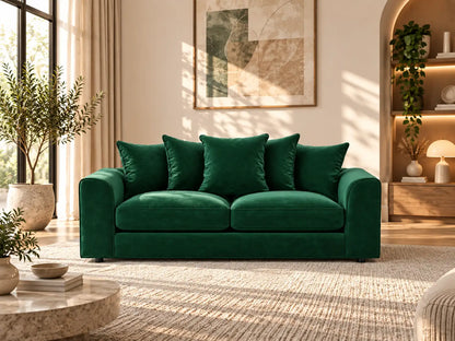Plush Velvet Sofa | 3 Seater | Plush Velvet | 5 Colours | Foam-Filled Cushions | Free UK Delivery