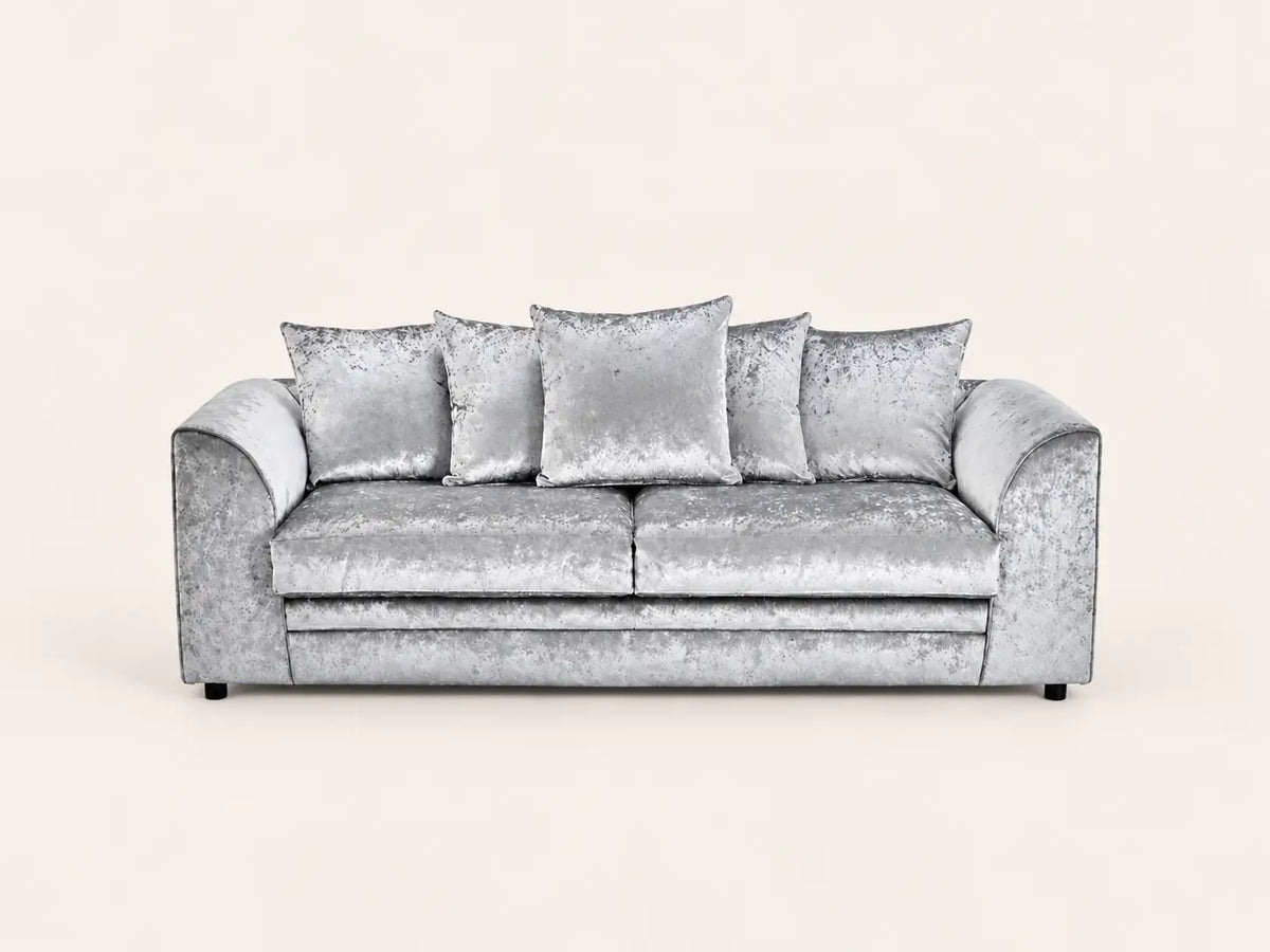 Crushed Velvet Sofa | 3 Seater | Crushed Velvet | 3 Colours | Easy-Clean Fabric | Free UK Delivery
