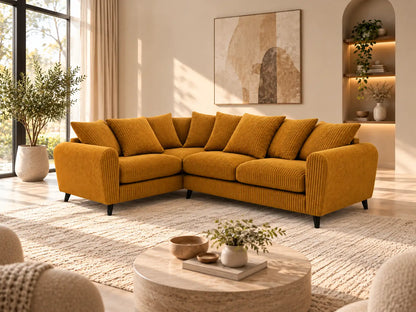 Harlow Jumbo Cord Corner Sofa | Corner Sofa | Jumbo Cord | 10 Colours | Left or Right Hand | Free UK Delivery
