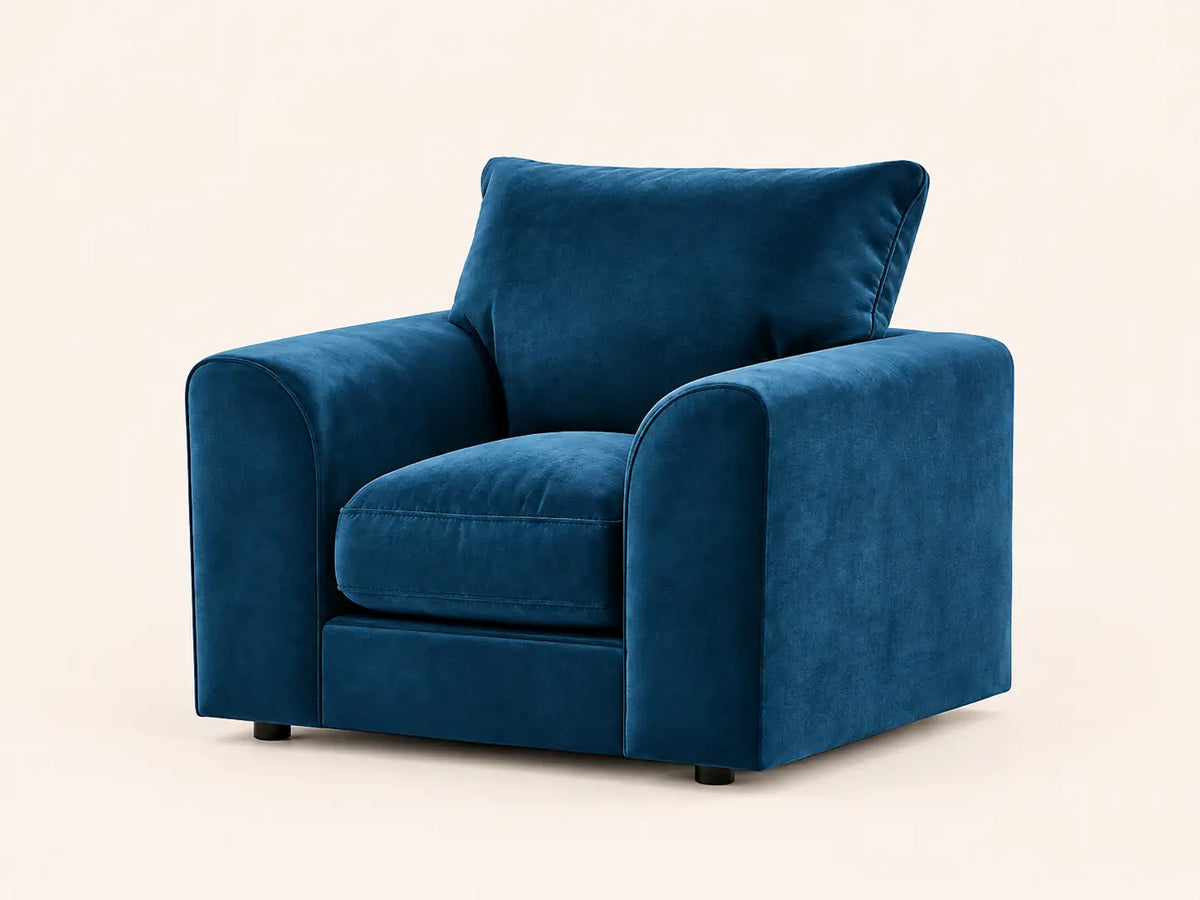 Plush Velvet Chair | Swivel Chair or Armchair | Plush Velvet | 6 Colours | Smooth Swivel Base Option | Free UK Delivery