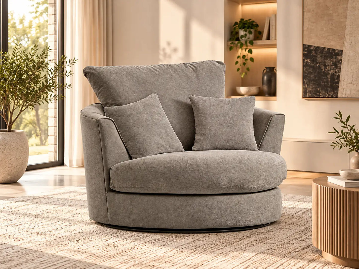 Casper Swivel Chair | Swivel Chair | Casper Fabric | 2 Colours | 360-Degree Swivel Base | Free UK Delivery