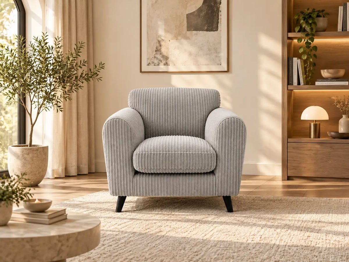 Harlow Jumbo Cord Cuddle Chair | Cuddle Chair | Jumbo Cord | 10 Colours | Oversized Snuggle Seat | Free UK Delivery