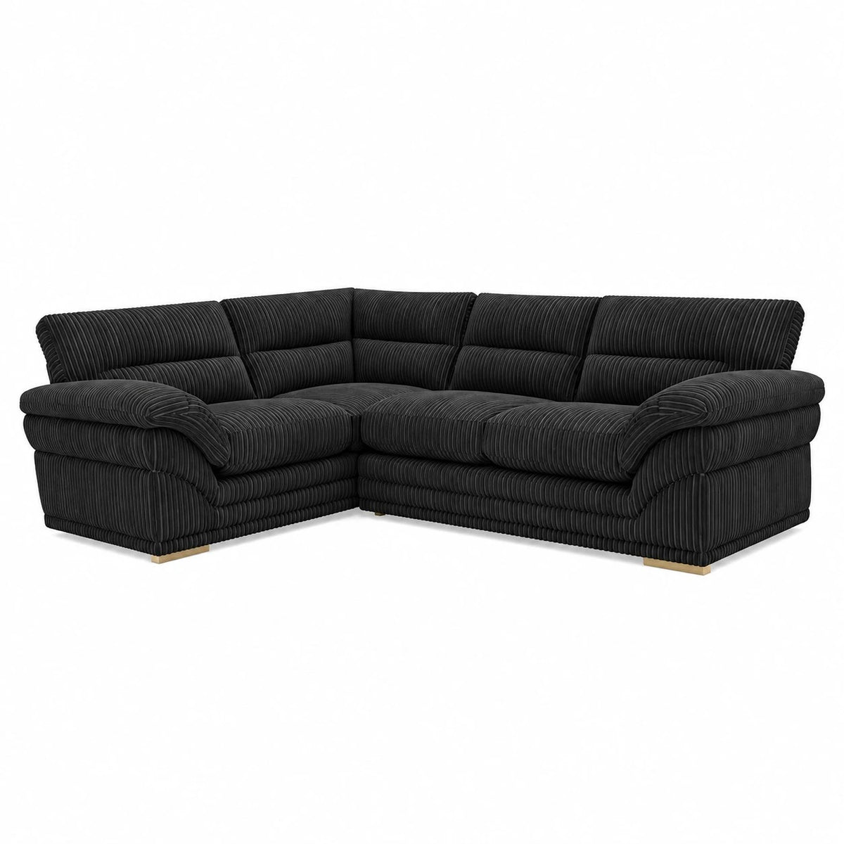 Amalfi Claude 2 Piece Corner Group Right Hand in Black jumbo cord