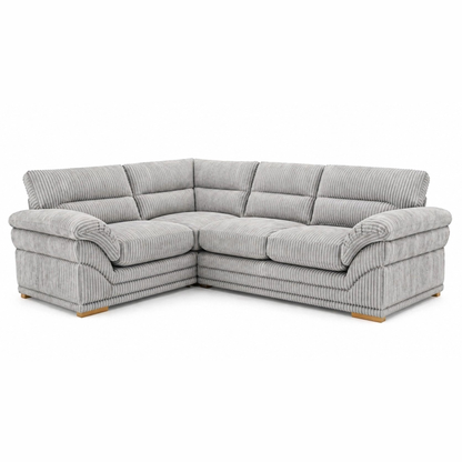 Amalfi Claude 2 Piece Corner Group Right Hand in Silver jumbo cord