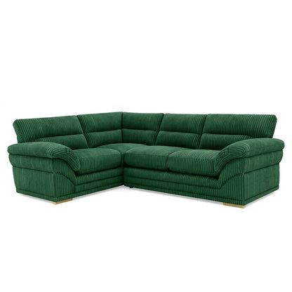 Amalfi Claude 2 Piece Corner Group Right Hand in Green jumbo cord
