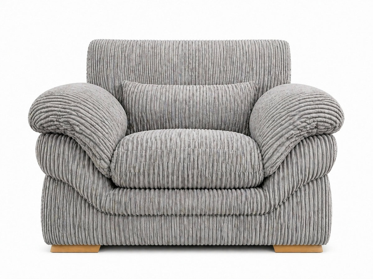 Amalfi Claude Armchair in Silver jumbo cord