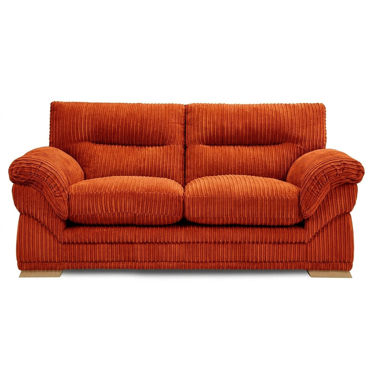 Amalfi Claude Sofa 3 Seater in Orange jumbo cord