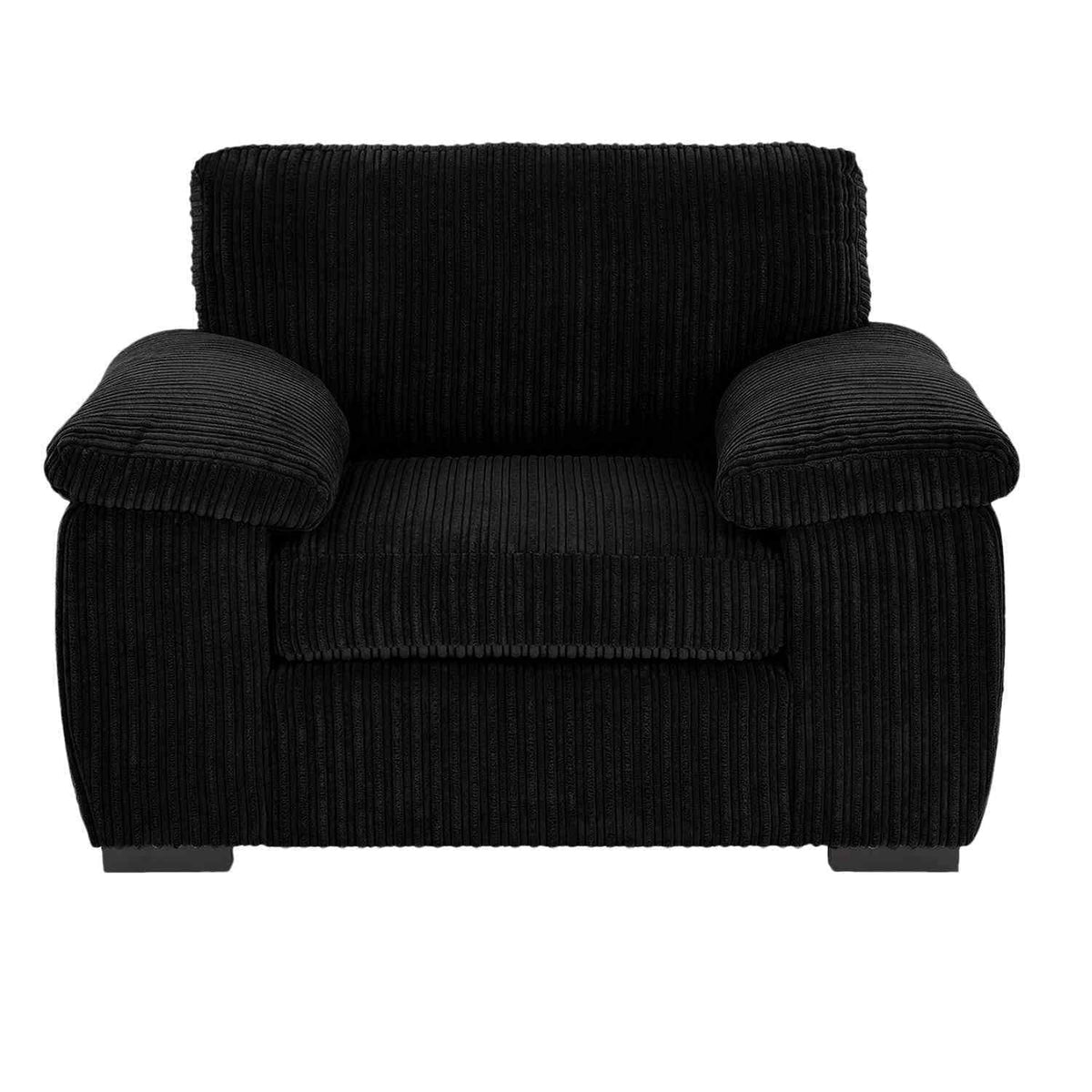 Amalfi Jumbo Cord Armchair in Black jumbo cord