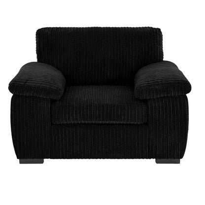 Amalfi Jumbo Cord Armchair in Black jumbo cord