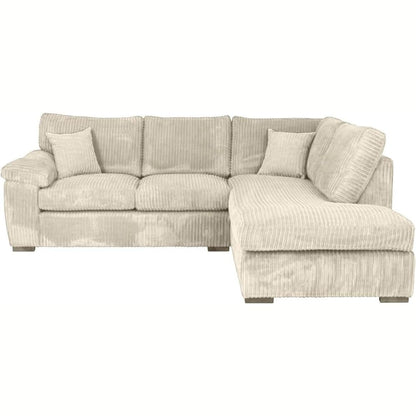 Amalfi Jumbo Cord Corner Sofa in Cream jumbo cord, right hand side
