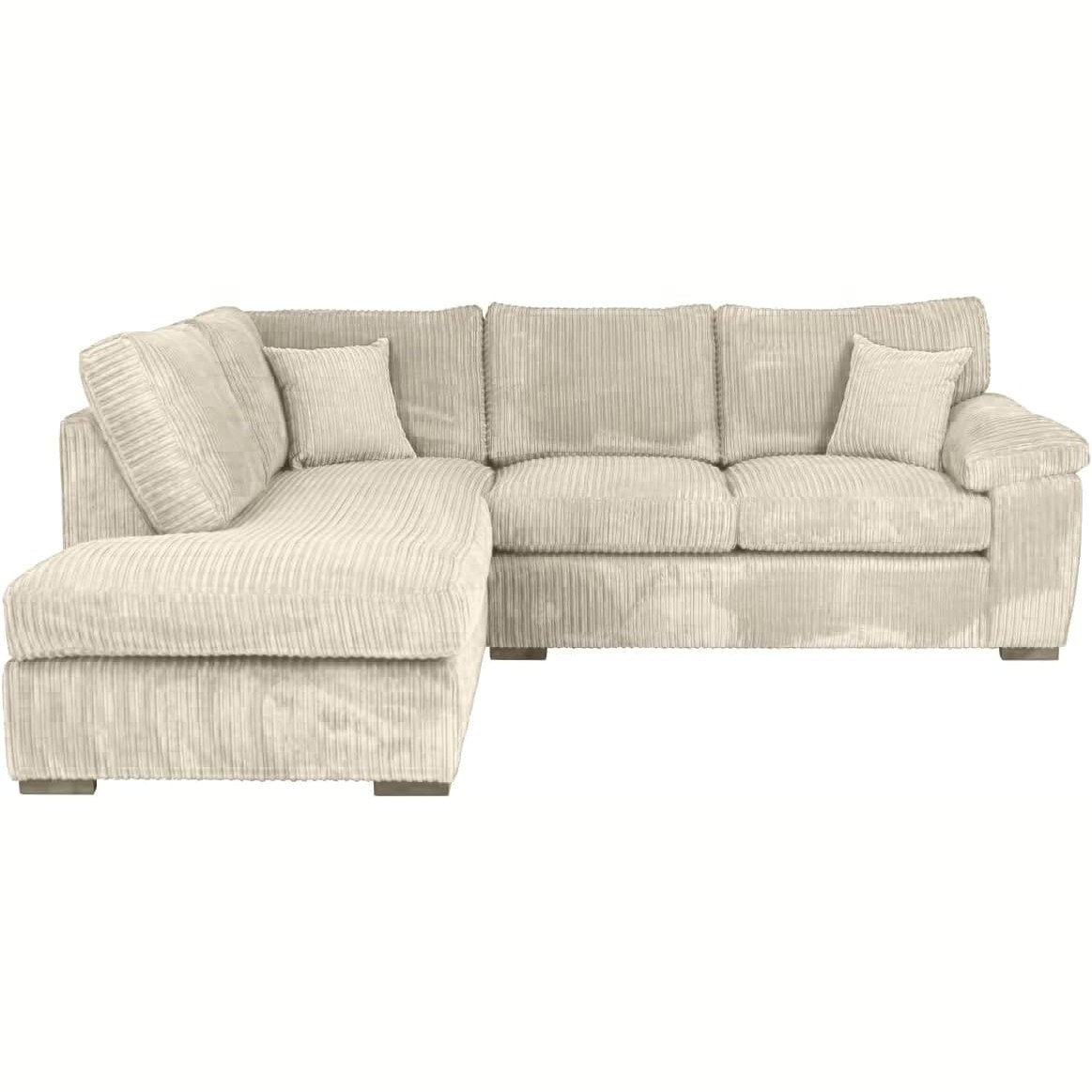 Amalfi Jumbo Cord Corner Sofa in Beige jumbo cord, left hand side