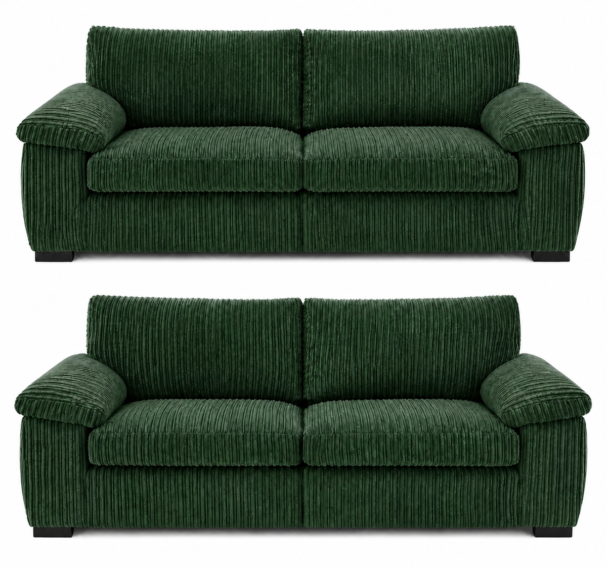 Amalfi Jumbo Cord Sofa Set 3+2 Seater in Green jumbo cord