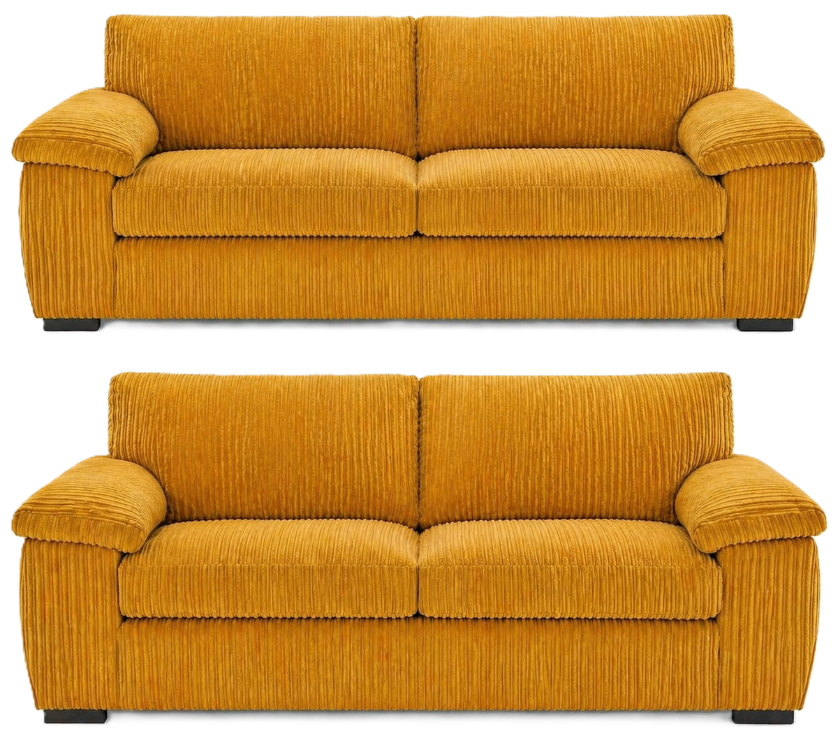 Amalfi Jumbo Cord Sofa Set 3+2 Seater in Yellow jumbo cord