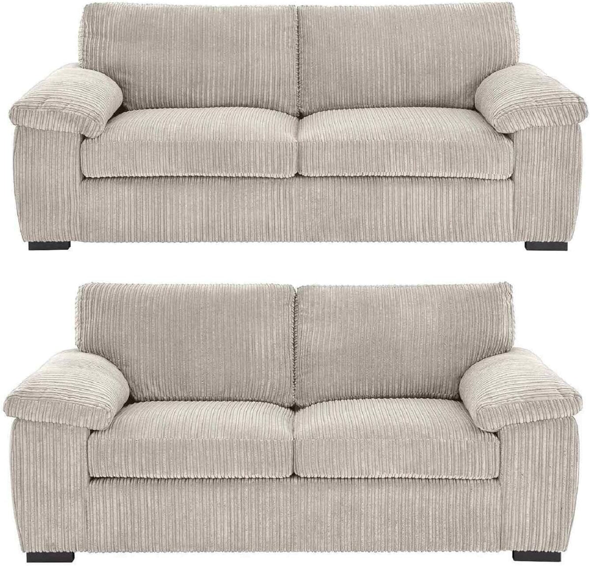 Amalfi Jumbo Cord Sofa Set 3+2 Seater in Cream jumbo cord