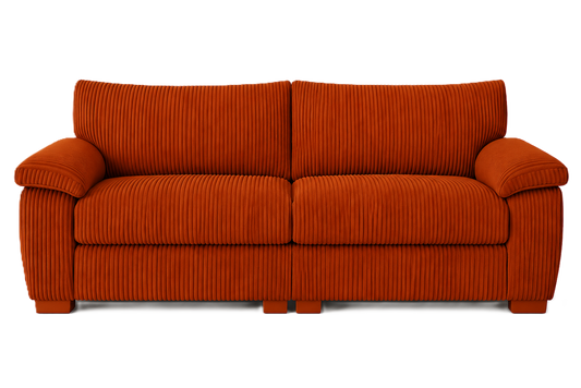 Amalfi Split Compact Sofa 2 Seater in Orange jumbo cord