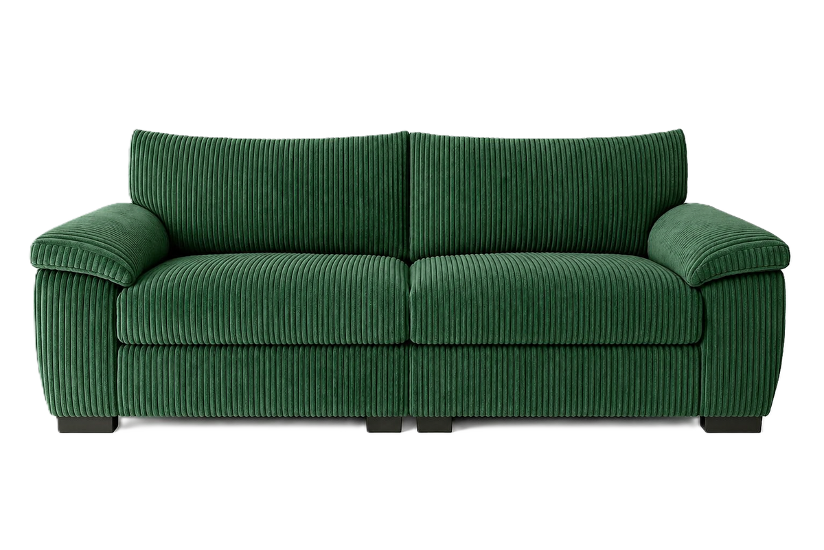 Amalfi Split Compact Sofa 2 Seater in Green jumbo cord