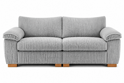 Amalfi Split Sectional Sofa 2 Seater in Silver jumbo cord
